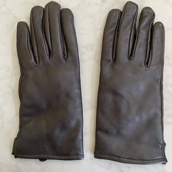 Thinsulate Brown Leather Gloves M - Picture 2 of 4